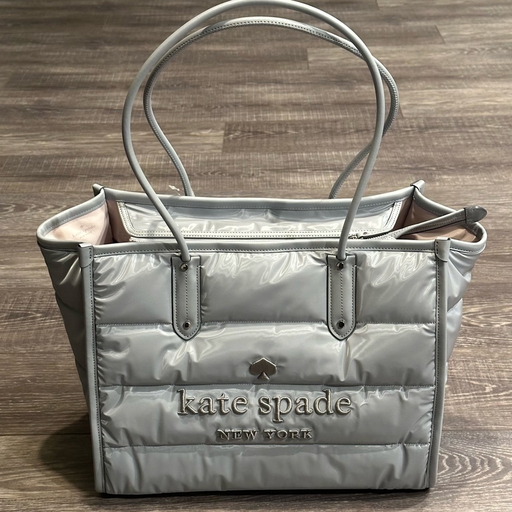 Kate Spade Ella Puffy Extra Large Tote in Grey NWT